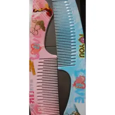Kit 2 Pentes Grande Estampado com Dentes Médios - Cabelo Penteado Linha Importada Especial Luxo Material Resistente(Estampas Variadas)
