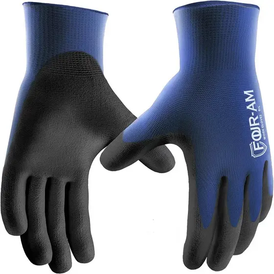 Um Par De Luvas De Trabalho Revestidas De PU Ultrafinas , Concha De Nylon Leve Com Excelente Aderência Para Montagem De