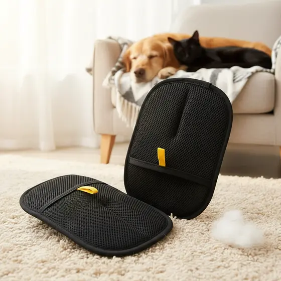Luvas de Remoção de Pelos FurFree, Escova Estática de Ação Dupla, Limpador de Pelos de Cães e Gatos, Luva Adesiva para