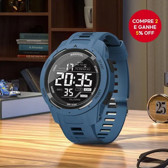 SMAEL Wecool W-616 Relógio Esportivo Masculino Digital à Prova d'Água e Multifuncional