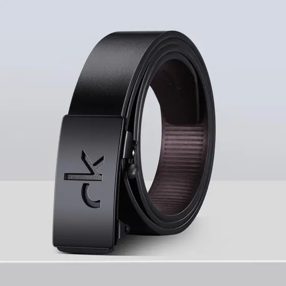 Masculino Couro Genuíno Cinto Ajustável Liga De Zinco Fivela Negócios Casual Formal