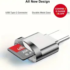Leitor de Cartão Micro TF USB-C Adaptador Portátil Tipo C OTG para Samsung Mac iPhone 15 16