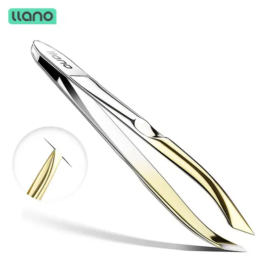 Pinça Indireta Llano Trendy Dourada para Cabelo em Aço Inoxidável, Curvador de Sobrancelhas e Removedor de Cilios,