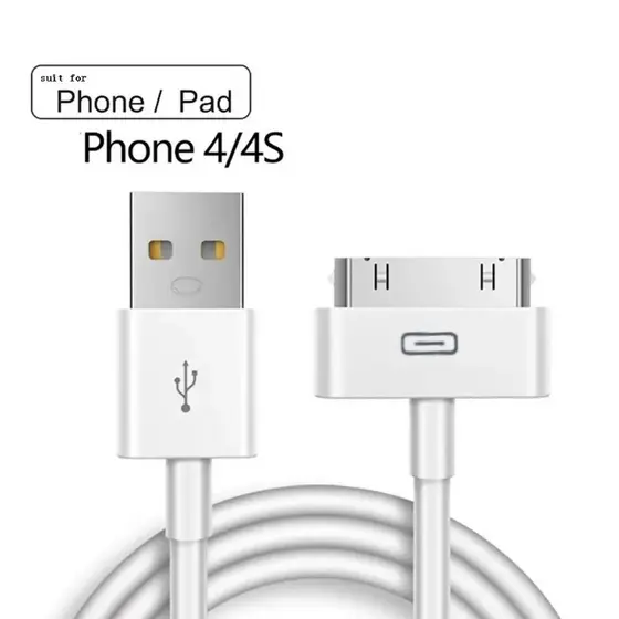 Cabo Carregador USB de 30 Pinos Novo para iPhone 4 4s 3G 3GS iPad 1 2 3 iPod Adaptador de Acessórios Nano Touch Cabo de