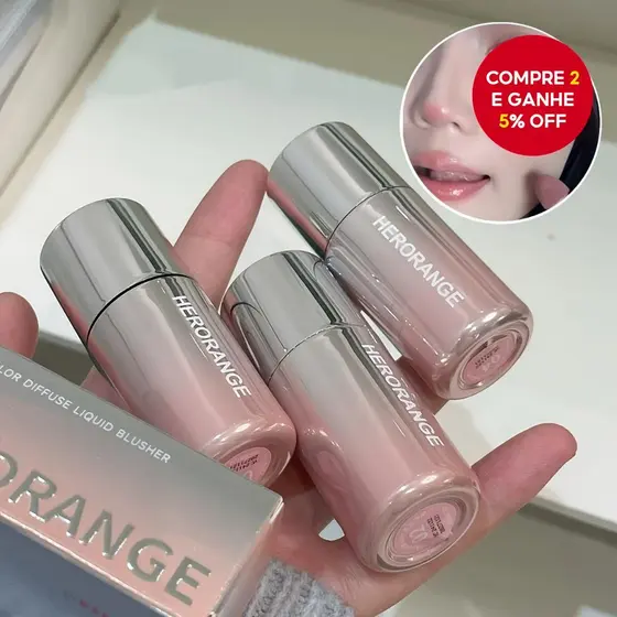 O novo bastão de blush líquido HERORANGE, com ponta de esponja, é adequado para lábios e bochechas, tem longa duração,