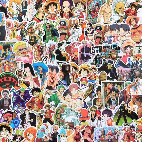 Adesivos Fofos120 Peças Adesivo Escolar Personalizado À Prova D'água ONE PIECE Luffy De Conta Manual
