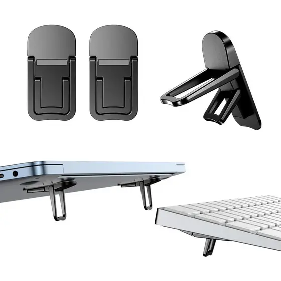 Suporte Dobrável para Laptop 2PCS com 2 Ângulos Ajustáveis para Elevação de Teclado na Mesa.