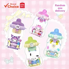 MINISO Série de Colaboração "ton Ton Milk Bottle" entre Top Toy e Sanrio - Caixa Cega de Blocos de Montar com Kuromi, My