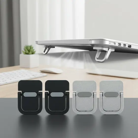 Suporte Portátil de Alumínio Mini para Notebook e Elevação de Teclado
