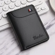 Carteira mini ultra fina, estilo curto masculino, estilo vertical juvenil, carteira personalizada, masculino coreano.