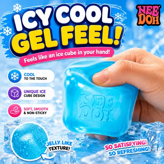 NeeDoh Nice Cube Squishy Fidget Toy, Brinquedo Sensorial Antiestresse de Subida Lenta para Crianças & Meninas