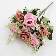Decoração De Flores De Buquê De Rosas Artificiais Para Mesa De Casamento , Casa , Escritório E Festa
