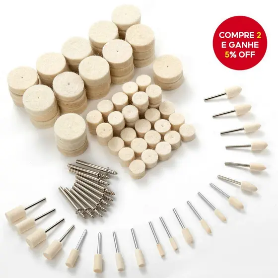 Um Conjunto De Roda De Polimento De Feltro De Lã , 80 Peças De Acessórios De Ferramenta Rotativa Com Haste De 1/8 De Pol