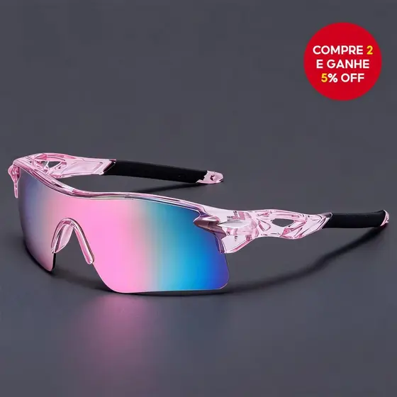 Óculos de sol coloridos para esportes ao ar livre, moda ciclismo, óculos à prova de vento e proteção.