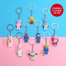1PCS Blocos de Construção Super Herói PVC Figura do Spiderman Buzz Lightyear Batman Chaveiro Ornamento Pendente