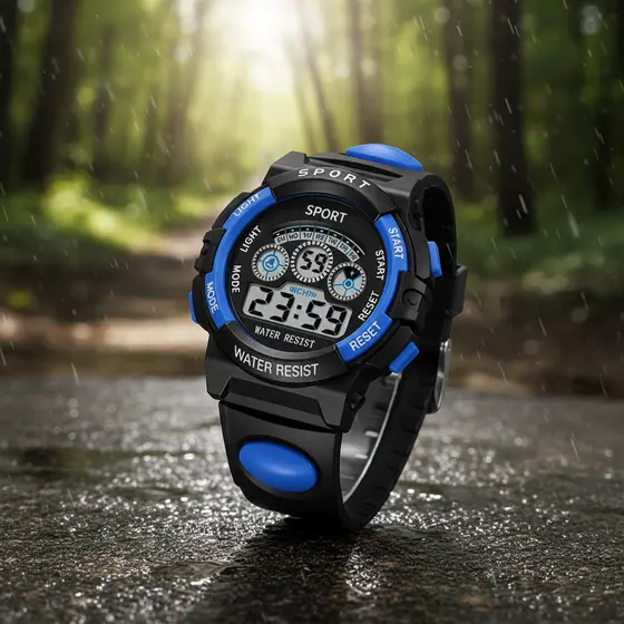 Relógio Digital LED Infantil - Esportivo, à prova d'água, pulseira de silicone, ideal para meninos e meninas