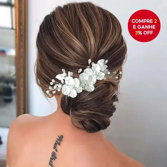 Pente de noiva coreano, artesanal com flores de pérolas de cristal para acessórios de cabelo de casamento para mulheres