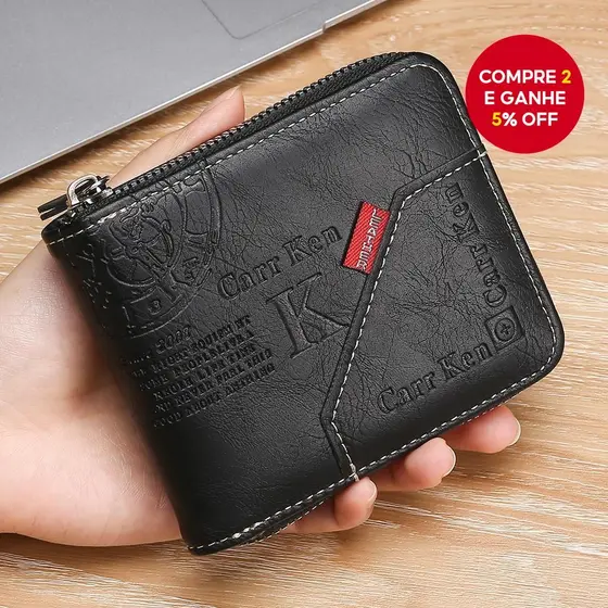 Carteira Curta Masculina Com Zíper Empresarial | Patchwork Elegante Jovem Multifuncional Bolsa De Bolso Para Moedas Pres