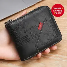 Carteira Curta Masculina Com Zíper Empresarial | Patchwork Elegante Jovem Multifuncional Bolsa De Bolso Para Moedas Pres