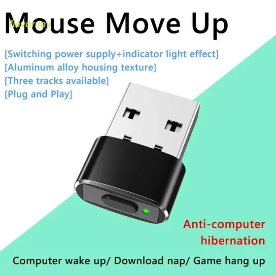 Novo Mini Mouse Jiggler Botão Liga/Desliga Simulador de Movimento do Mouse USB para Notebook e Computador de Mesa
