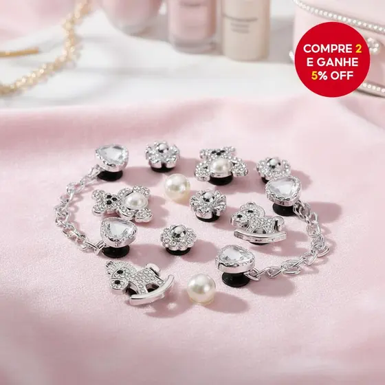 12 PCS DIY Metal Bear Shoe Charms Clipes Acessórios para Mulheres Crocs Chinelos Decoração Fivela Pinos Presente para