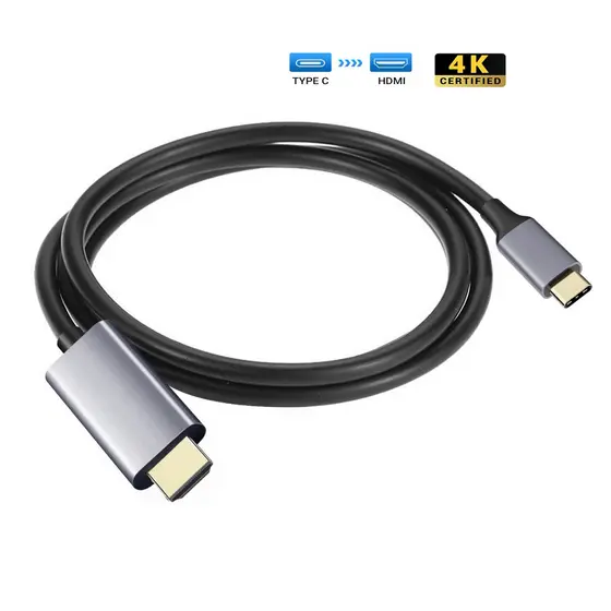 Cabo Tipo C para HDMI 4K 1.8M Adaptador de Vídeo Thunderbolt3/4 para Laptop PC Celular TV