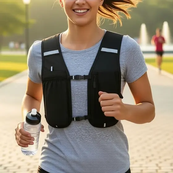 Mochila leve refletiva para corrida e trilha, design de colete respirável, unissex