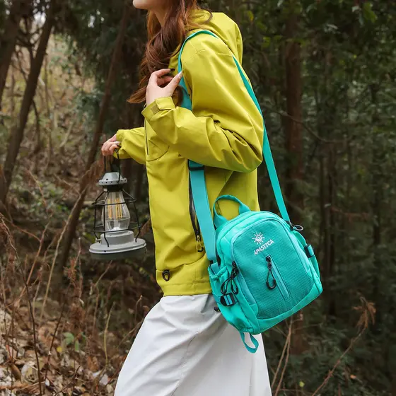 Mochila Mini de Ombro Transversal Multifuncional para Viagem e Trilha, Impermeável em Nylon
