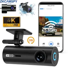 Gravador de Câmera Veicular 4K+1080P com Lente Dupla, Wi-Fi, DVR Automotivo, Câmera de Vídeo, Visão Noturna, Monitor de