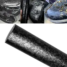 Rolo De Decalque De Fibra De Carbono Forjado Preto Filme PET Autoadesivo De Liberação De Ar Para Carro