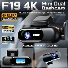 Carro Dash Cam Câmera Traseira Dianteira Visão Noturna Gravador De Vídeo WiFi-4K UHD