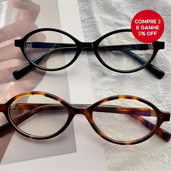 Óculos De Lente Transparente Oval Para PC Mulheres Moda Simples Uso Diário