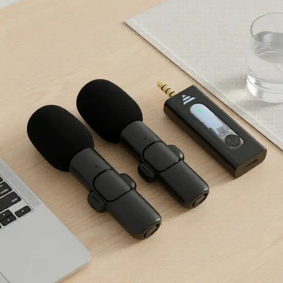 K35 Microfone de Lapela Mic Wireless Sistema Omnidirectional para Câmera DSLR e Caixa de Som