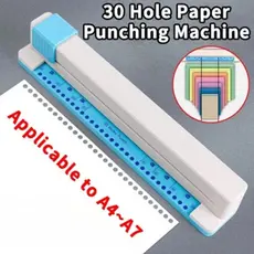 Perfurador De Papel Planejador Com 30 Buracos , Folha Solta , Fichário Para Caderno , Ferramenta De Papelaria , Escola ,