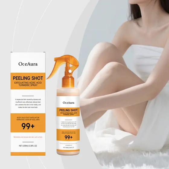 Spray Corporal Esfoliante Com Ácido Kójico E Cúrcuma 100ml , Limpeza Profunda Purificação De Poros Salicílico , Niacinam