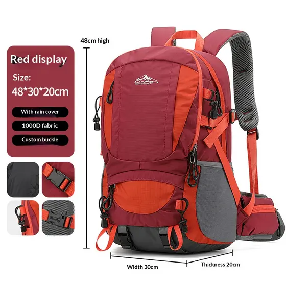 Mochila de trilha leve de 30 L à prova d’água para atividades ao ar livre, com capa de chuva, ideal para trilhas