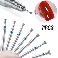 Kit 7 Peças de Brocas de Unha Diamante, Acessórios para Lixadeira Elétrica de Manicure e Pedicure, Ferramentas de
