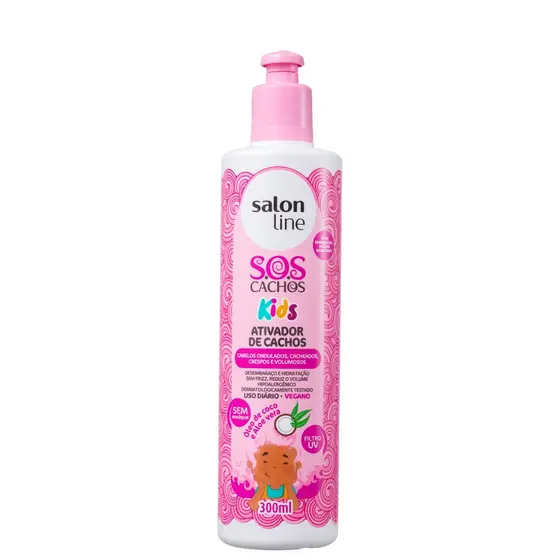 ATIVADOR DE CACHOS SALON LINE 0300ML SOS CACHOS KIDS