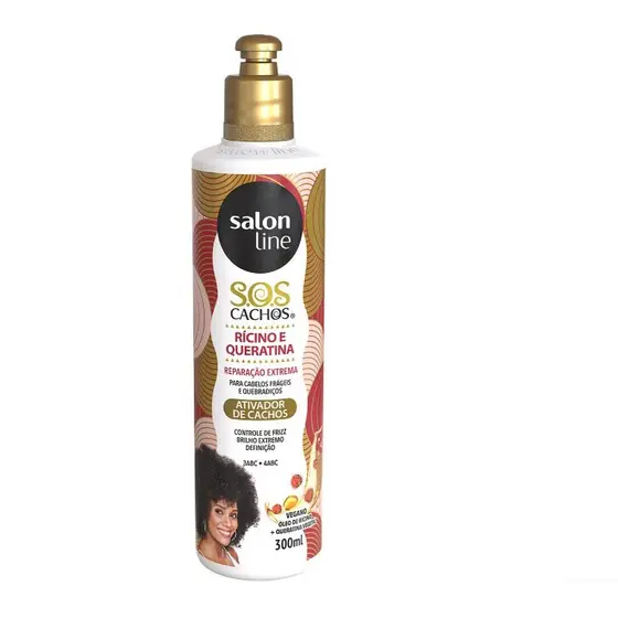 Ativador De Cachos Salon Line 0300ml Sos Cachos Rícino E Queratina