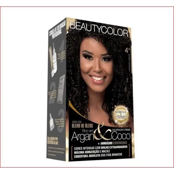 Coloração Beauty Color KIT 04.0 Castanho Natural
