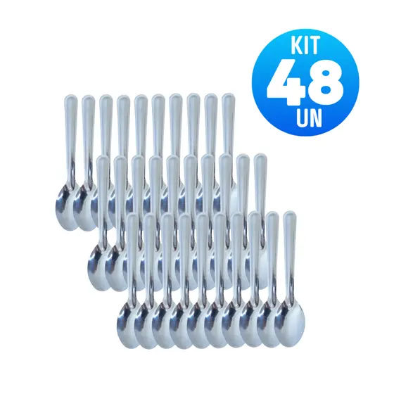 Kit 48 Colherinhas Café Chá Inox Cafeteria Restaurante Padaria Fácil de Limpar