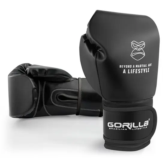 Luva De Boxe 12Oz Black Classic Gorilla  Profissional  Luta Artes Marciais Qualidade Original