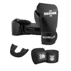 Luva De Boxe Muay Thai 12 Oz Profissional + Bandagem Elástica 3 M + Protetor Bucal Moldável Gorilla