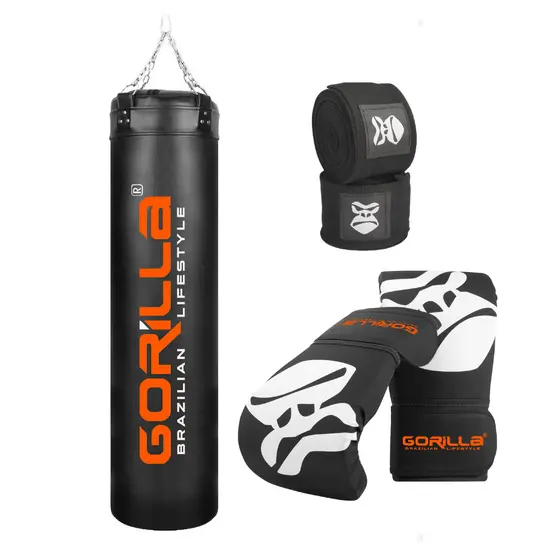 Kit Boxe Saco De Pancada Profissional Grande 180 + Par Luva Bate Saco  Adulto  + Bandagem Atadura 3M