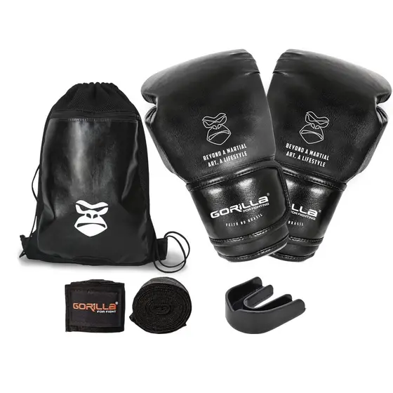 Luva Boxe Profissional 12 Oz +  Atadura  Esportiva  3 M + Protetor Bucal Moldável + Mochila Gorilla