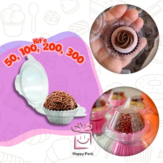 50~300 Embalagem Blister para Brigadeiro e Docinhos Individual Unitário Kit
