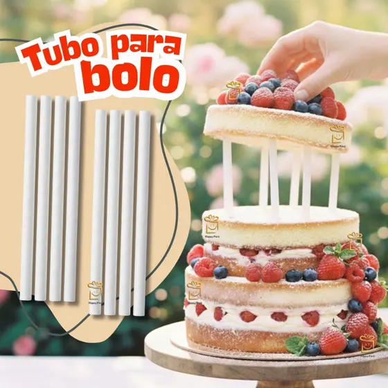 8~32 Tubo Para Bolo Sustentação Andares 30cm X 1,13cm Suporte Bolo