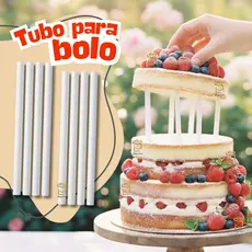 8~32 Tubo Para Bolo Sustentação Andares 30cm X 1,13cm Suporte Bolo