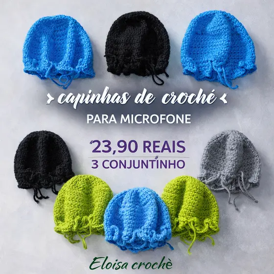 1PC Capinha de Crochê para Microfones Profissionais com Fios e Sem Fios