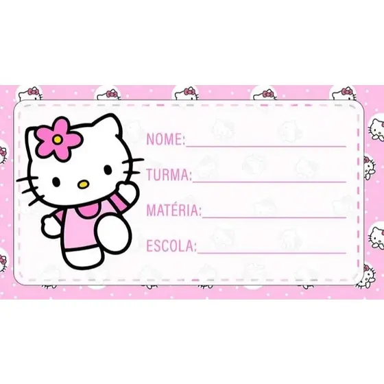 20 ETIQUETAS ESCOLAR HELLO KITTY 2026 - KIT COM 20 ADESIVOS ESCOLAR DO HELLO KITTY